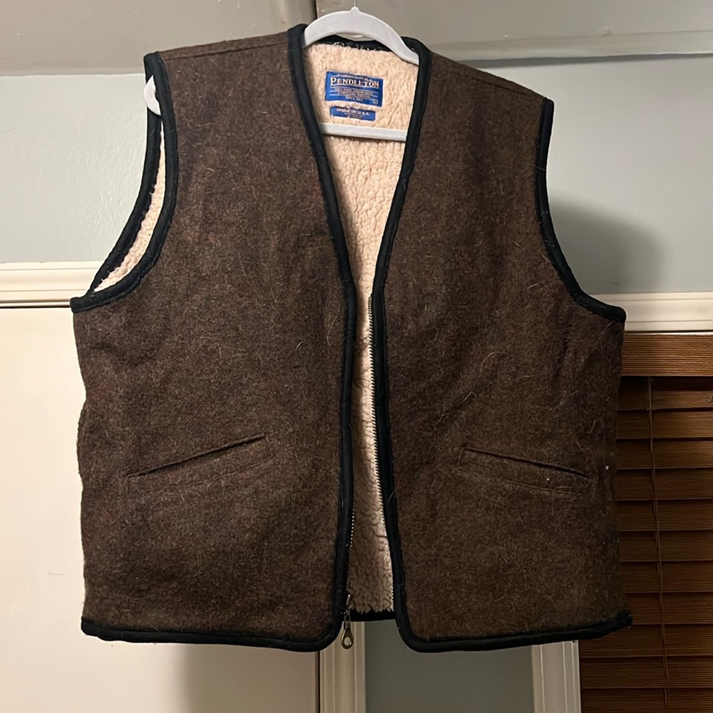 Brown Pendleton Wool Vest